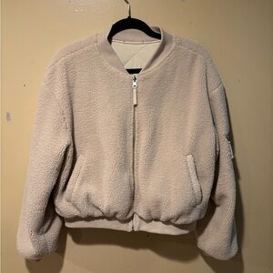 REVERSIBLE Cozy Tan Sherpa - Quilted Bomber Jacket